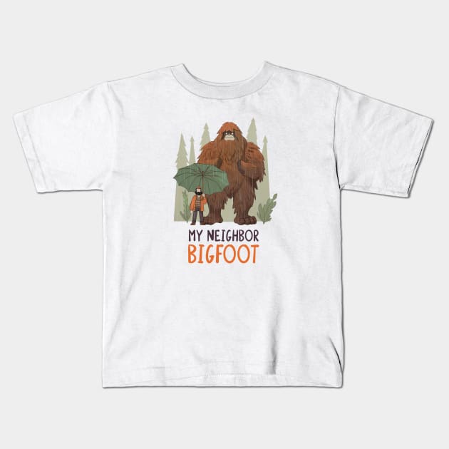 My Neighbor Bigfoot Kids T-Shirt by fallingspaceship